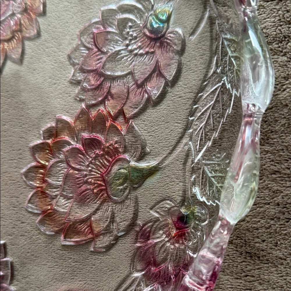 Floral Glass Decorative Plate
